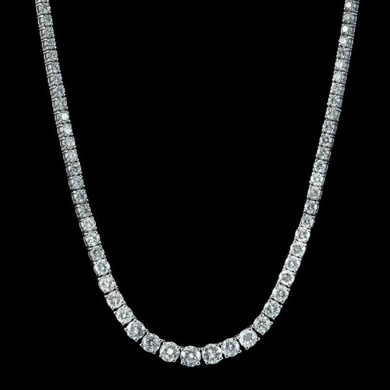 Diamond Riviere Necklace 18ct Gold 20ct Of Diamond