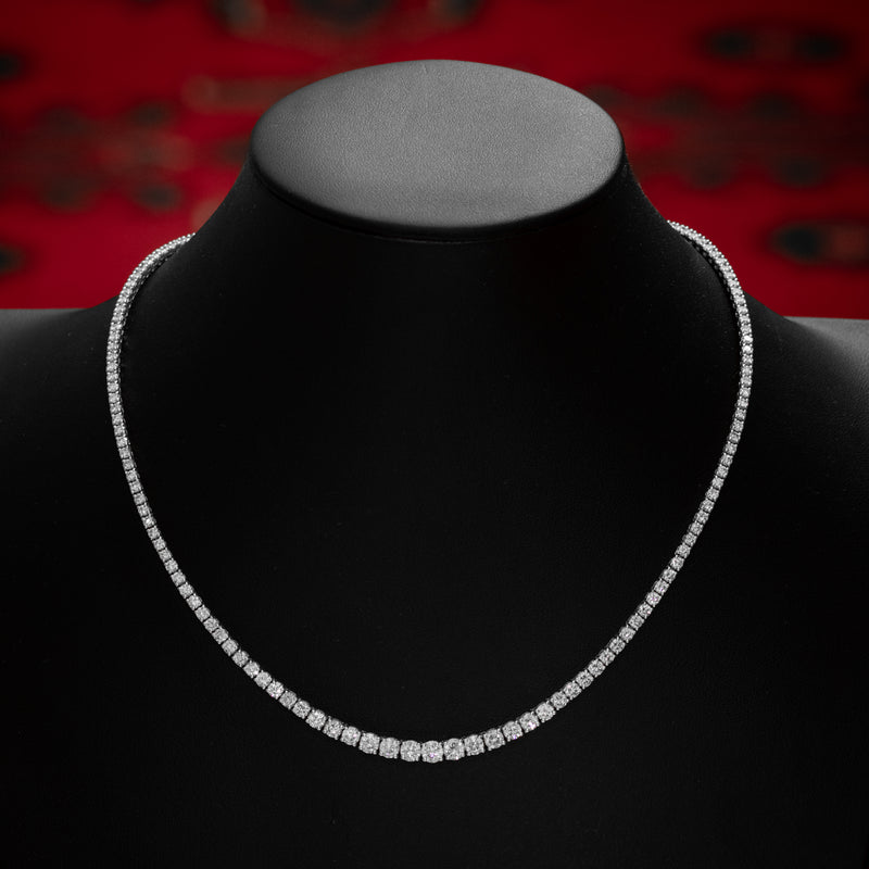 Diamond Riviere Necklace 18ct Gold 20ct Of Diamond