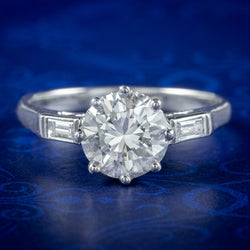 Art Deco Style Diamond Solitaire Ring 1.65ct Of Diamond With Cert