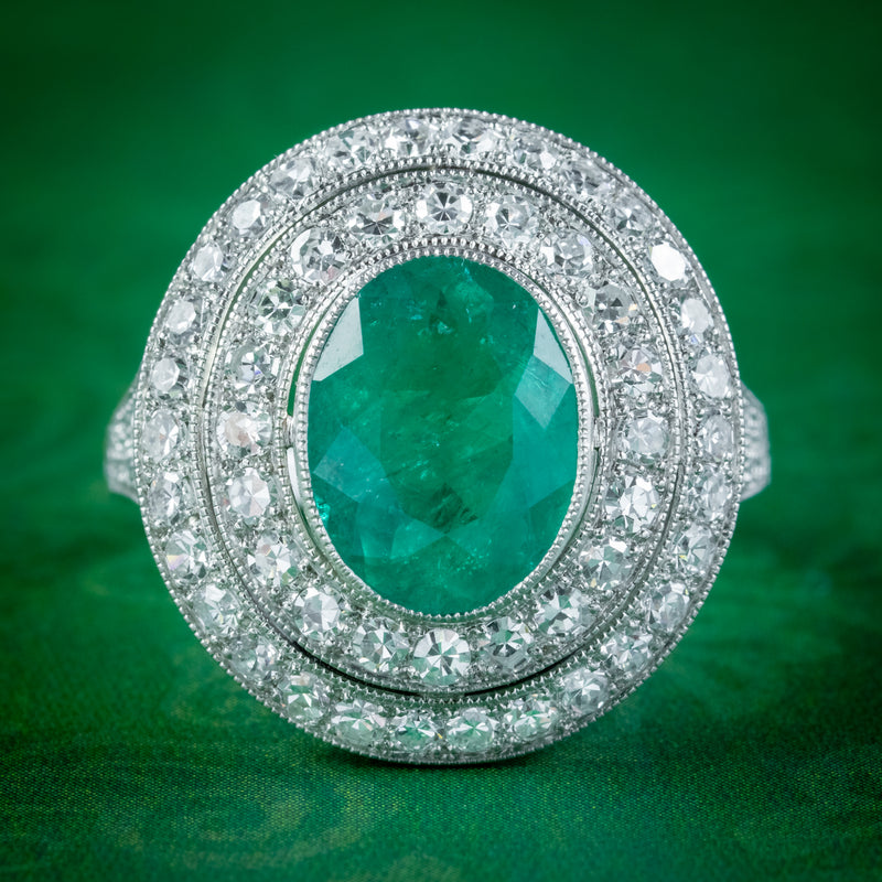 Amazon.com: PEORA 5.00 Carats Trillion Cut Simulated Emerald Cocktail Ring  Sterling Silver Size 5: Clothing, Shoes & Jewelry