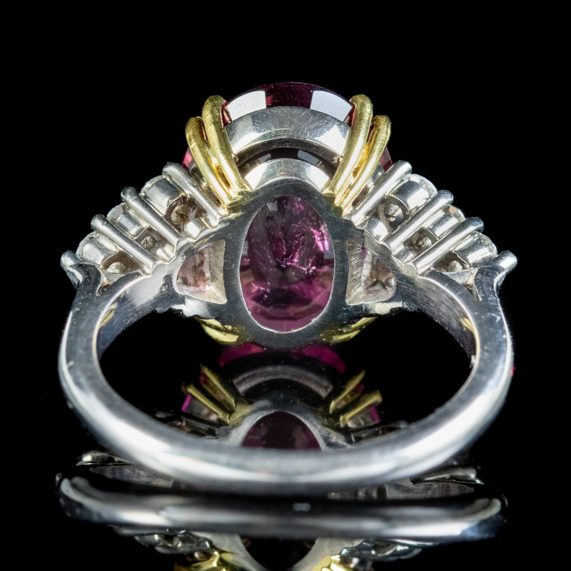 Art Deco Style Pink Tourmaline Diamond Ring 5ct Tourmaline
