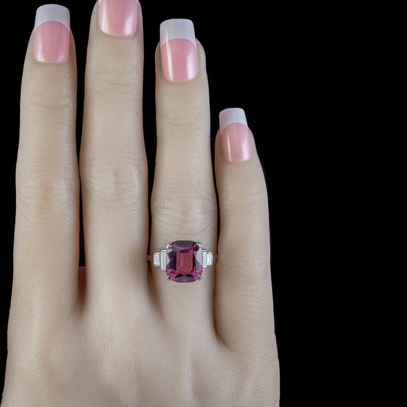 14k Rose Gold Ring with 7.63ct Pink Tourmaline and .27ct diamonds - Pink  Tourmaline ring - Monarch Jewels Alaska