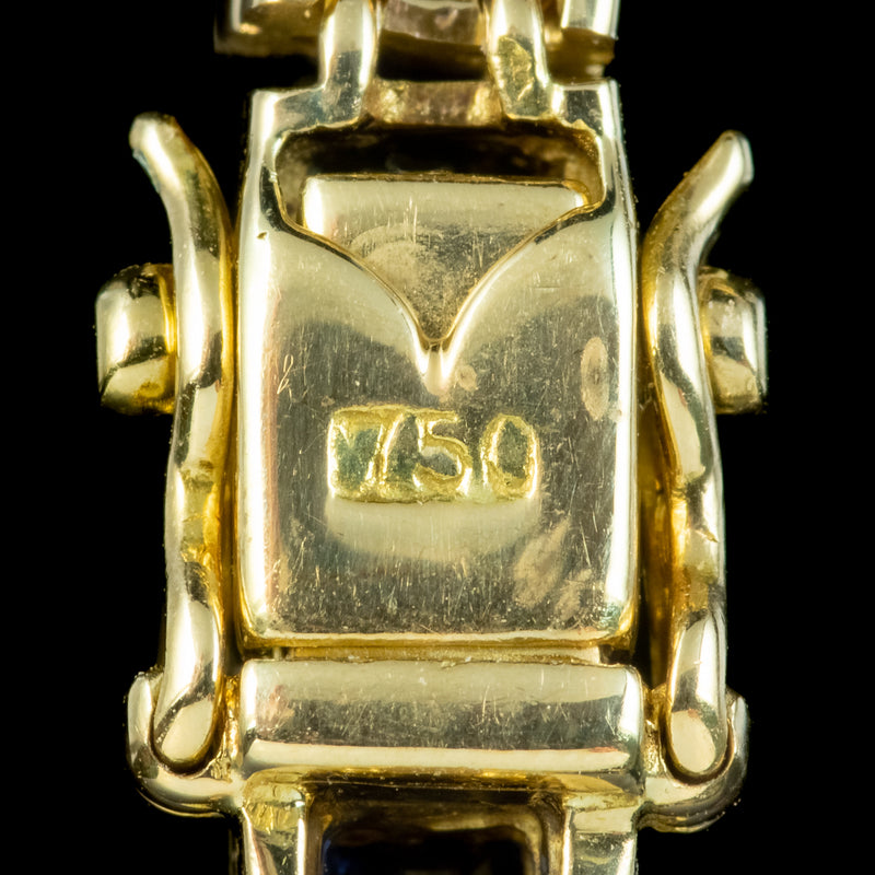 Art Deco Style Sapphire Tennis Bracelet 18ct Gold 6.5ct Total