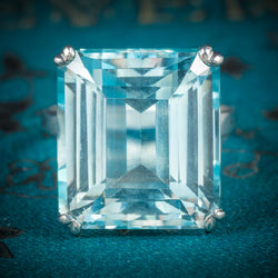 Art Deco Aquamarine Ring 18ct White Gold Circa 1920 cover