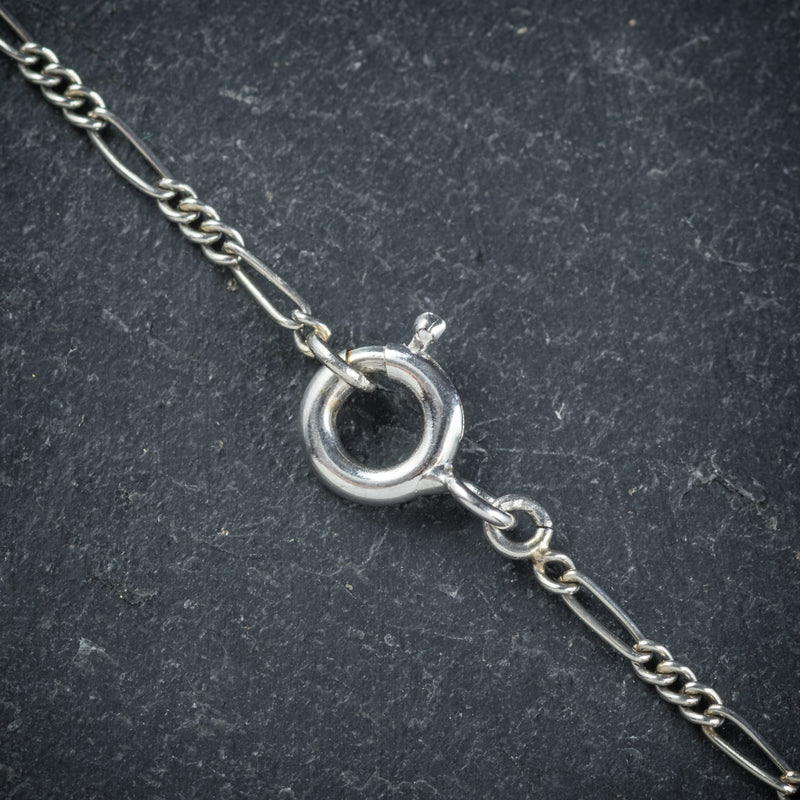 Black Opal Pendant Necklace 18ct White Gold clasp