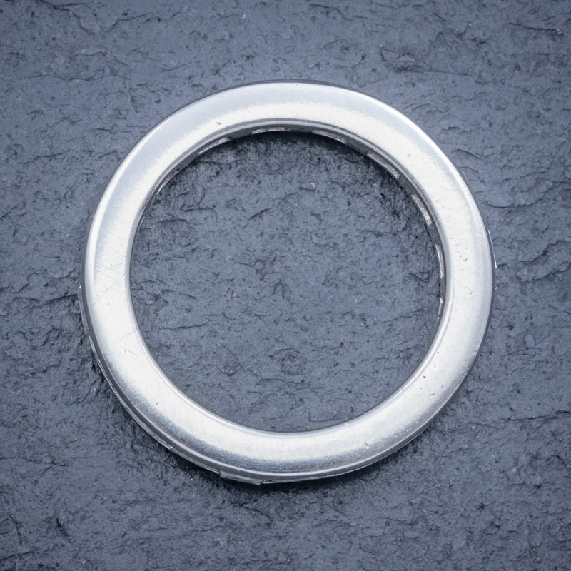 DIAMOND FULL ETERNITY RING 18CT WHITE GOLD 3CT OF CARRE CUT DIAMONDS TOP