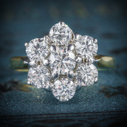 DIAMOND DAISY RING 18CT GOLD ENGAGEMENT RING COVER