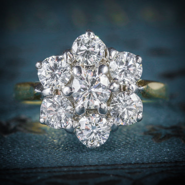 DIAMOND DAISY RING 18CT GOLD ENGAGEMENT RING COVER