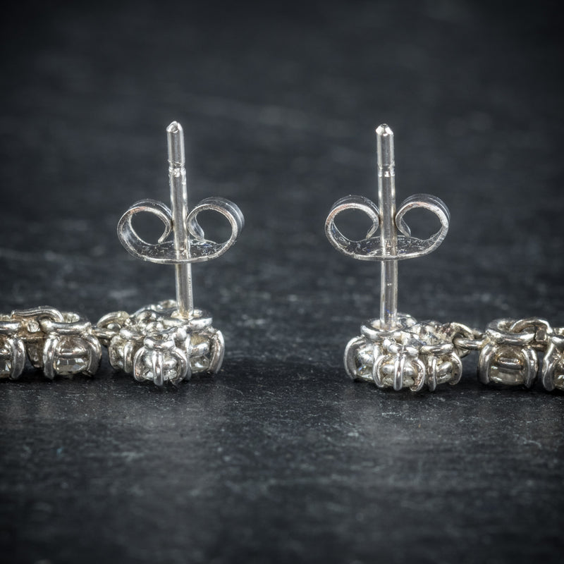 Diamond Drop Earrings 18ct White Gold  POSTS
