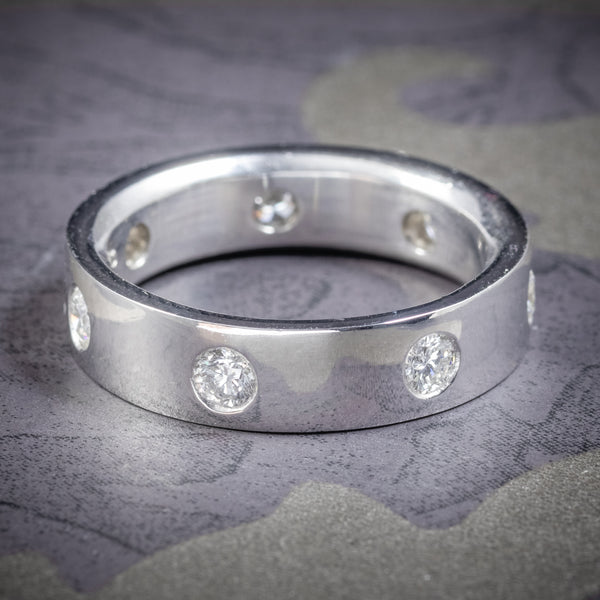 Diamond Eternity Ring Platinum Gents Wedding Band 1.44Ct Of Diamonds