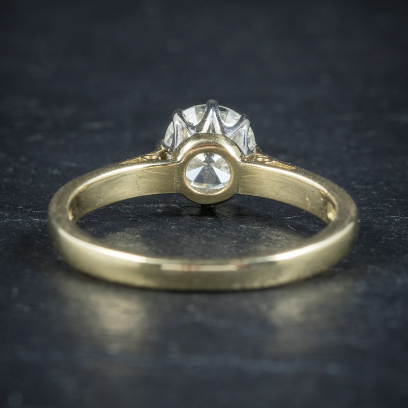 Diamond Solitaire Engagement Ring 18ct Gold Dated London 1991 BACK