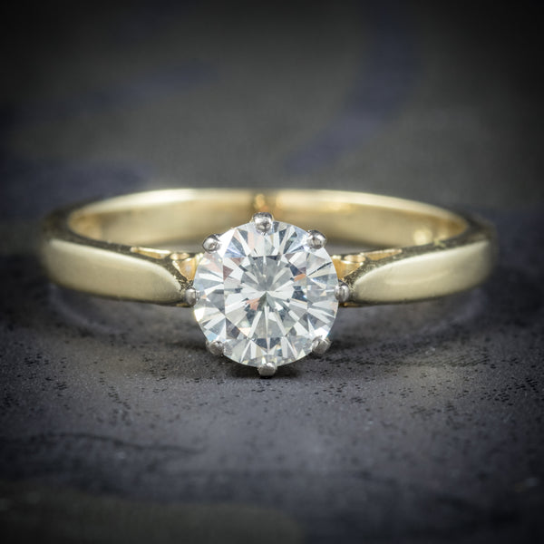 Diamond Solitaire Engagement Ring 18ct Gold Dated London 1991 COVER