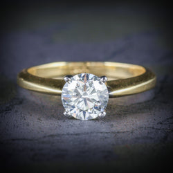 DIAMOND SOLITAIRE RING 18CT GOLD ENGAGEMENT RING COVER