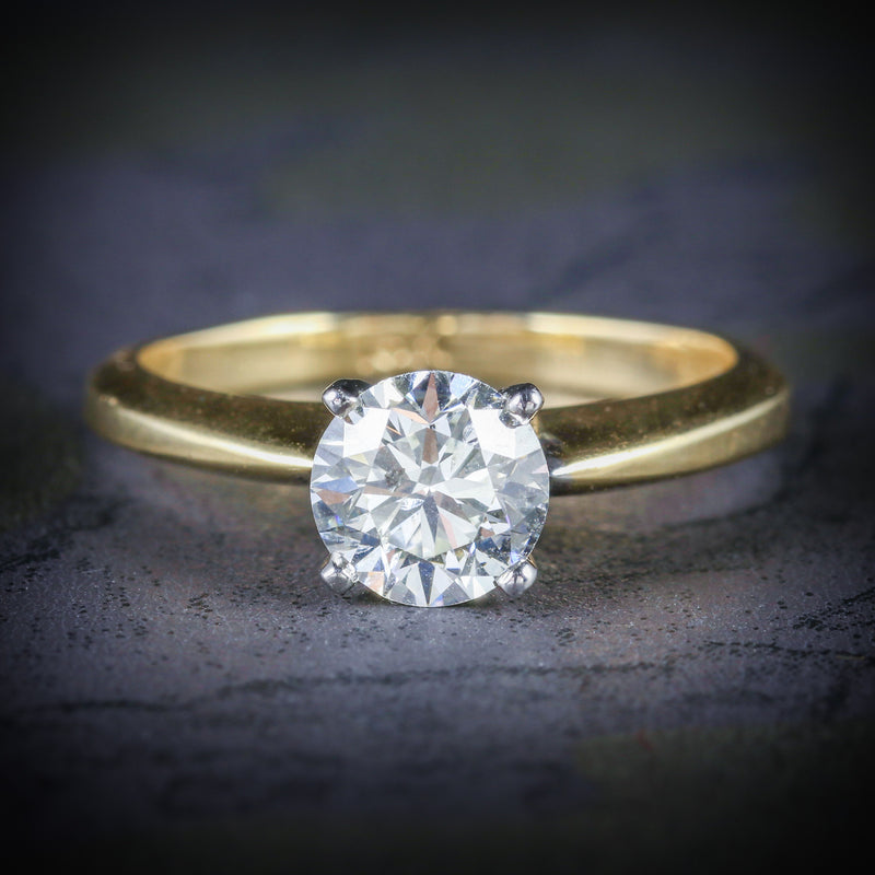 DIAMOND SOLITAIRE RING 18CT GOLD ENGAGEMENT RING COVER