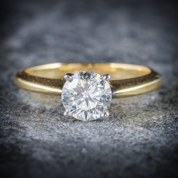 DIAMOND SOLITAIRE RING 18CT GOLD ENGAGEMENT RING FRONT