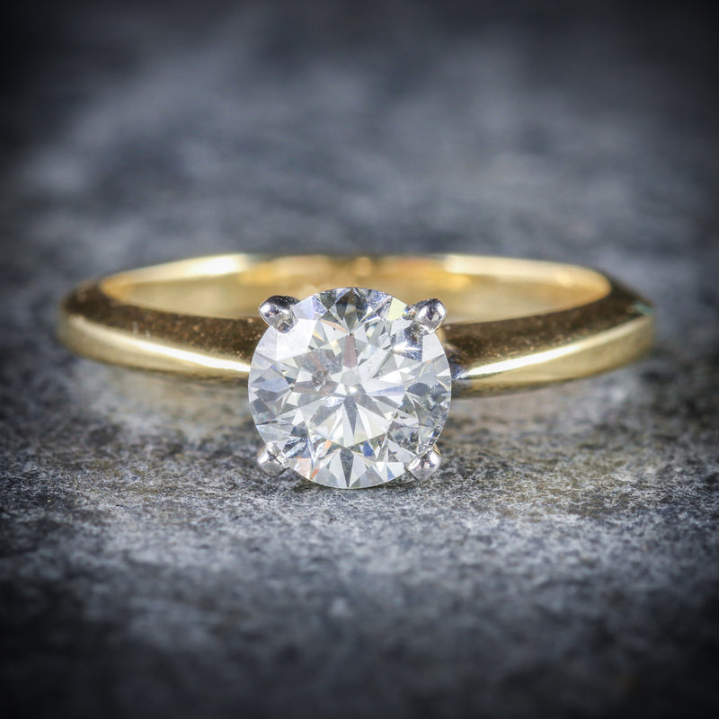 DIAMOND SOLITAIRE RING 18CT GOLD ENGAGEMENT RING FRONT
