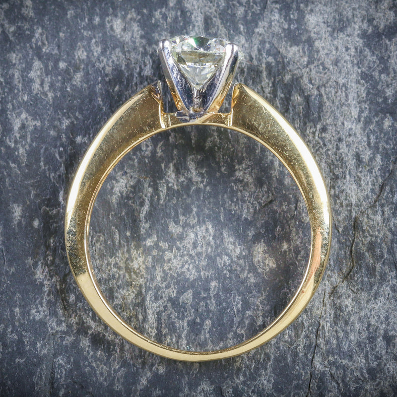 DIAMOND SOLITAIRE RING 18CT GOLD ENGAGEMENT RING TOP