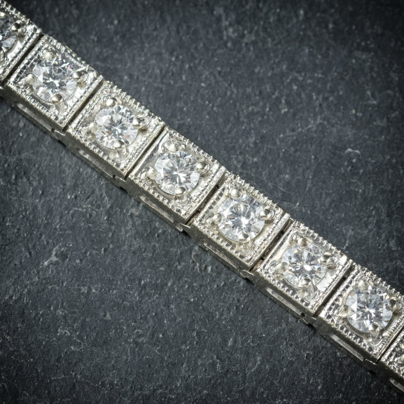 Diamond Line Bracelet 14ct White Gold diamonds