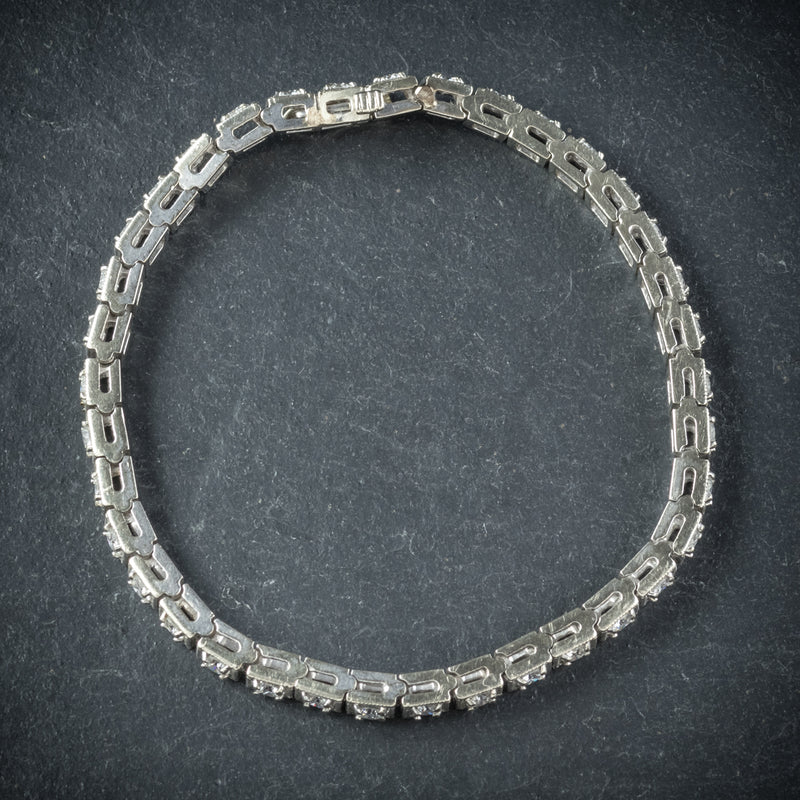 Diamond Line Bracelet 14ct White Gold top