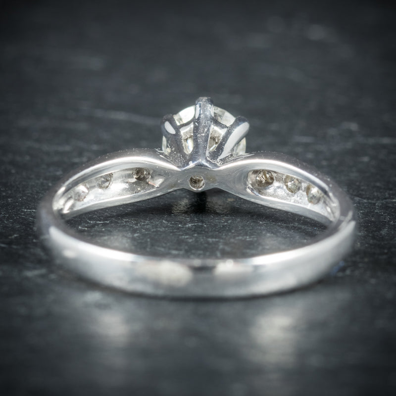 Diamond Solitaire Ring 18ct White Gold Engagement Ring Circa 1900 back