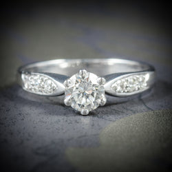 Diamond Solitaire Ring 18ct White Gold Engagement Ring Circa 1900 cover