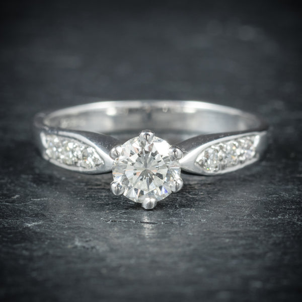 Diamond Solitaire Ring 18ct White Gold Engagement Ring Circa 1900 front