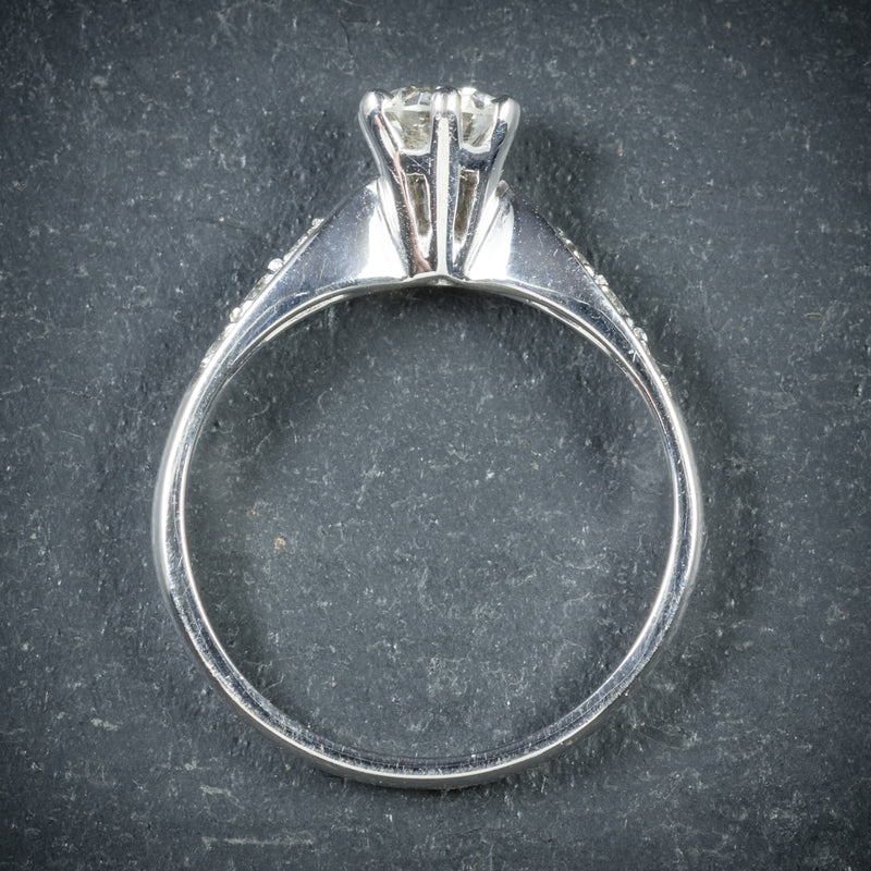 Diamond Solitaire Ring 18ct White Gold Engagement Ring Circa 1900 top