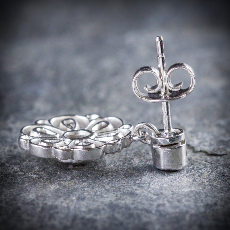 EDWARDIAN DIAMOND DROP EARRINGS 18CT WHITE GOLD POST