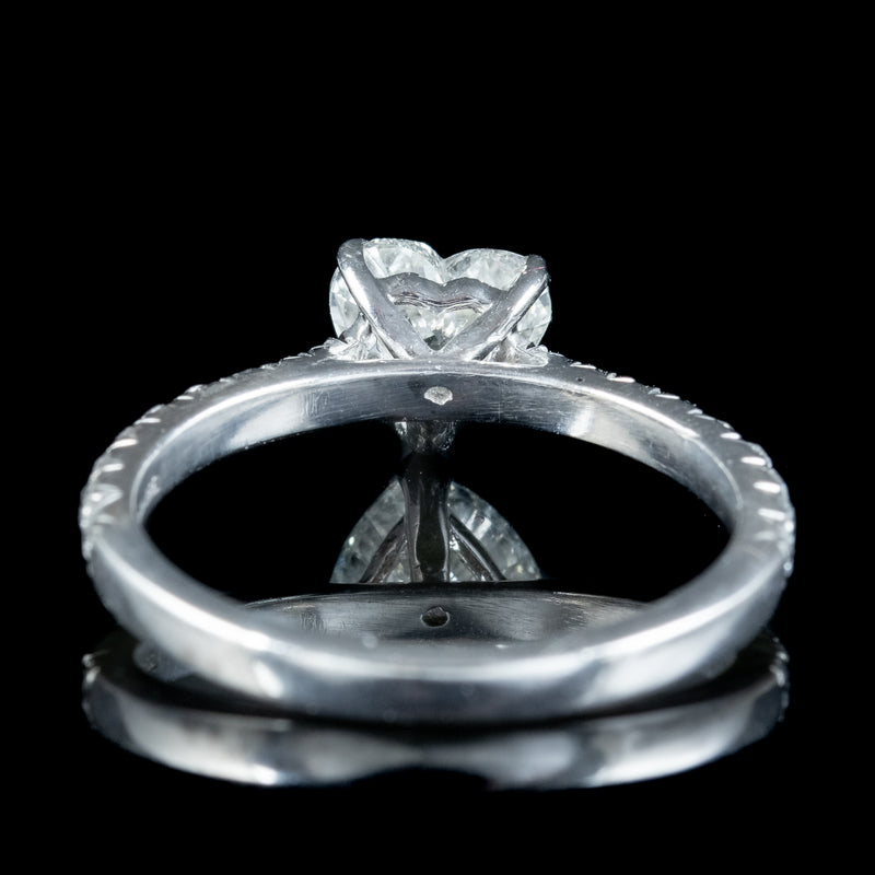 Edwardian Style Diamond Heart Ring 1ct Heart 1.4ct Total With Cert