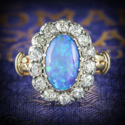 Antique Georgian Opal Cluster Ring 18ct Gold Circa 1800 COVER