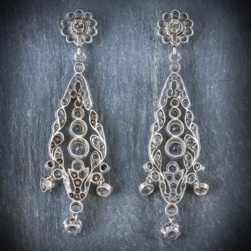 ANTIQUE GEORGIAN PASTE DROP EARRINGS CIRCA 1800 BACK