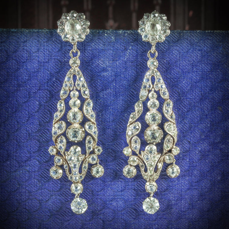 Antique Georgian Paste Drop Earrings Circa 1800 Antique