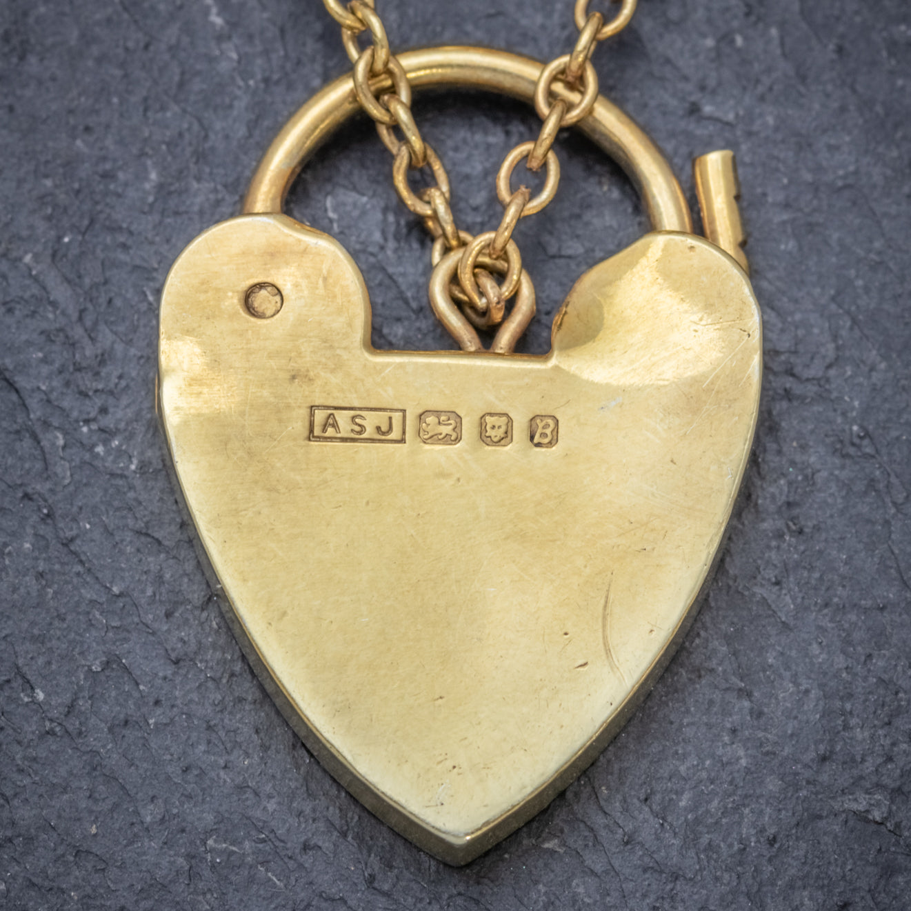 Gold Padlock Chain Rose 18K Filled Belcher Antique Heart Bolt