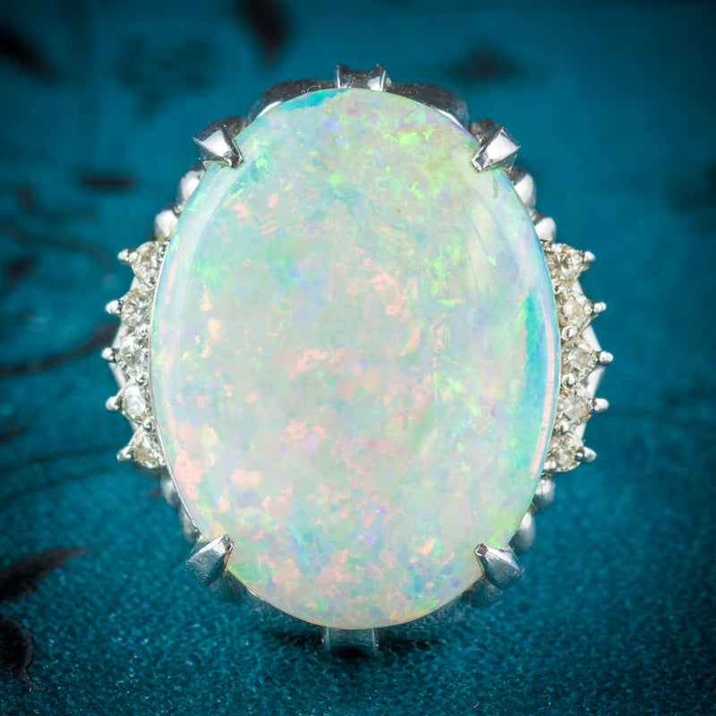  Opal Ring Platinum 10.84ct Opal cover