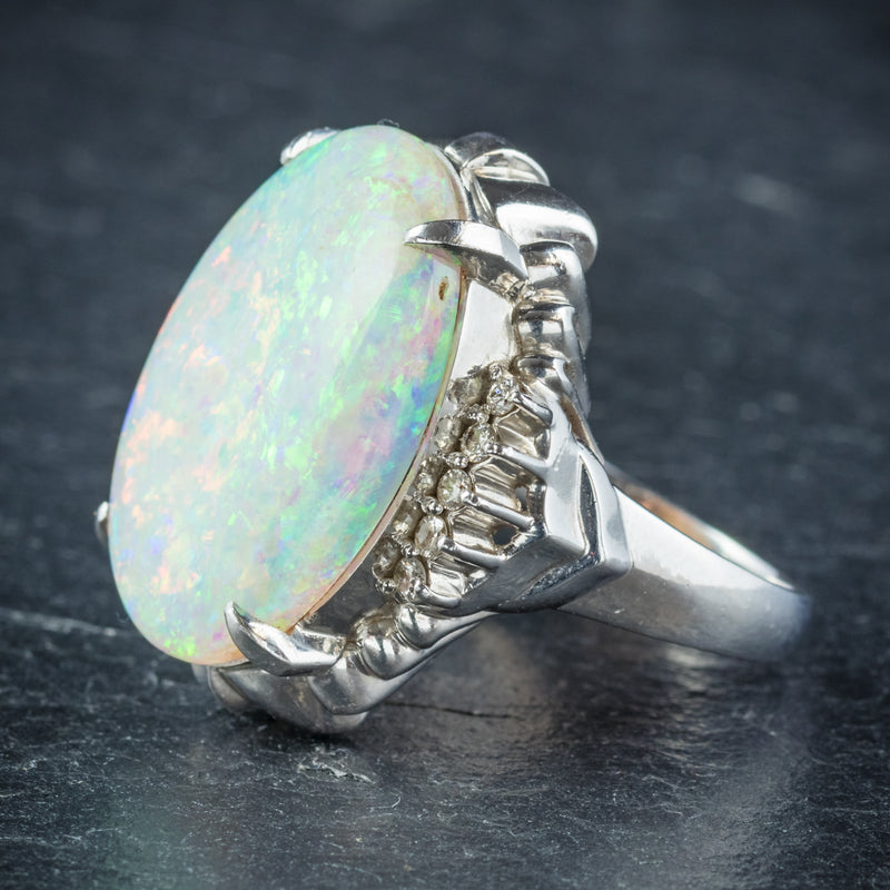  Opal Ring Platinum 10.84ct Opal side2