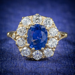 Sapphire Diamond Cluster Ring 18ct Gold  cover