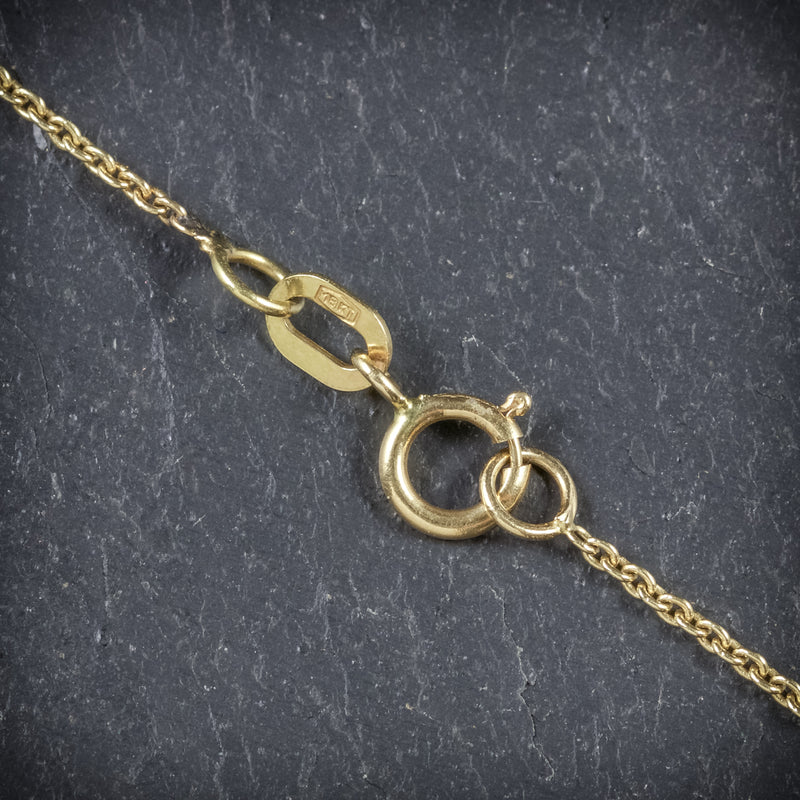 Sapphire Diamond Pendant Necklace 18ct Gold CLASP