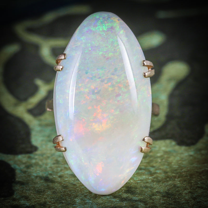 VICTORIAN MAGNIFICENT LARGE 20CT NATURAL OPAL GOLD RING  