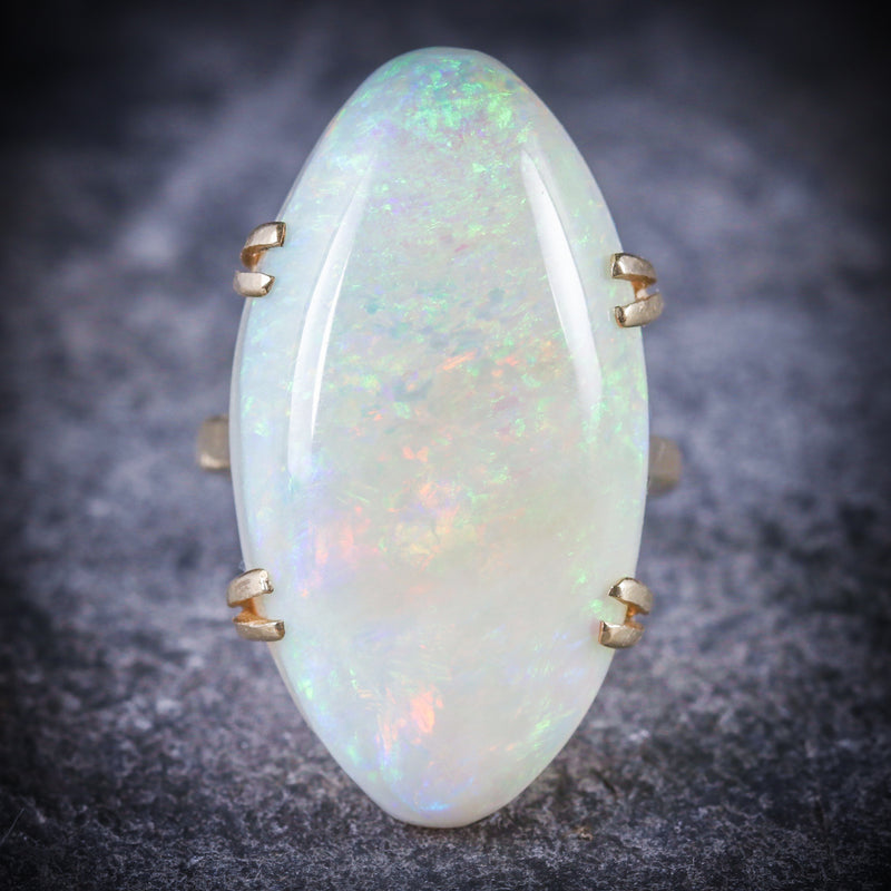 VICTORIAN MAGNIFICENT LARGE 20CT NATURAL OPAL GOLD RING FONT