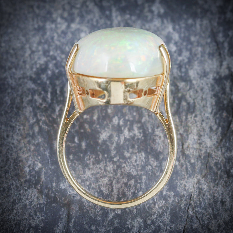 VICTORIAN MAGNIFICENT LARGE 20CT NATURAL OPAL GOLD RING ABOVE
