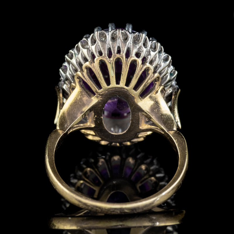 VINTAGE AMETHYST COCKTAIL RING 18CT GOLD 12CT AMETHYST CIRCA 1980