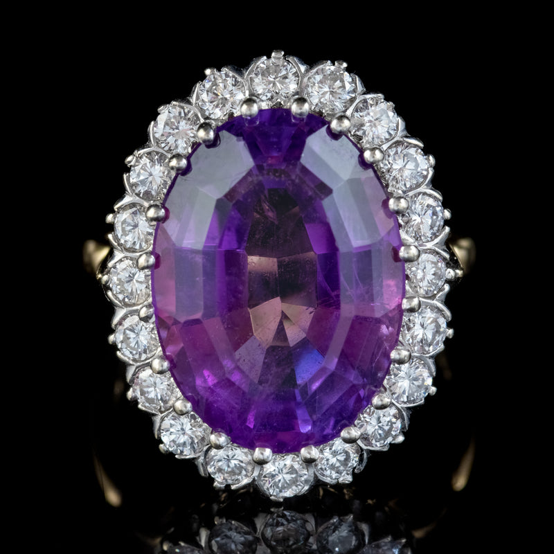 VINTAGE AMETHYST COCKTAIL RING 18CT GOLD 12CT AMETHYST CIRCA 1980