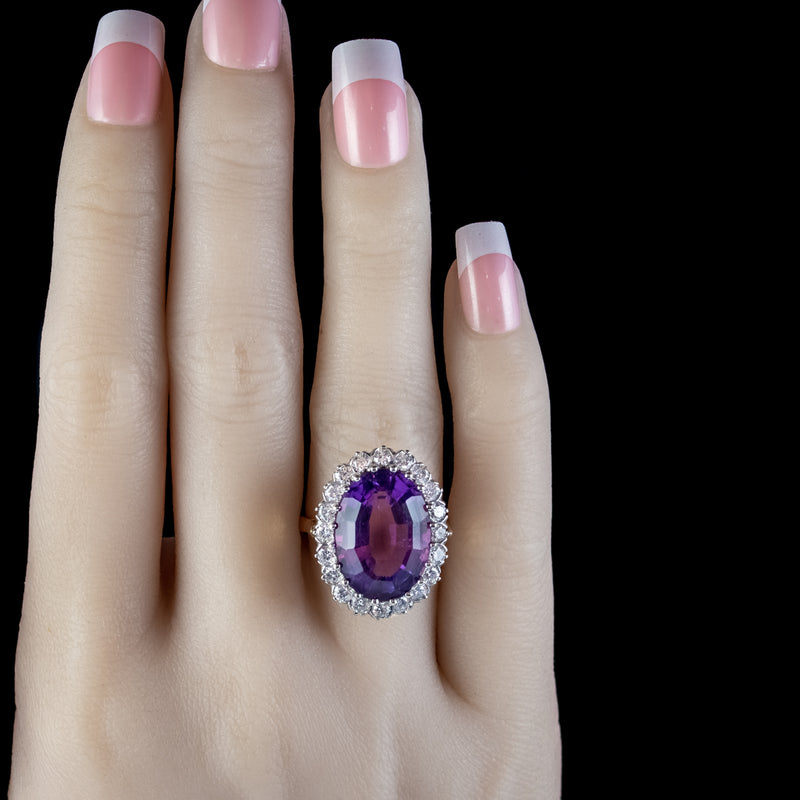 VINTAGE AMETHYST COCKTAIL RING 18CT GOLD 12CT AMETHYST CIRCA 1980