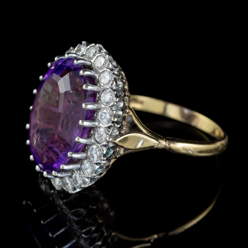 VINTAGE AMETHYST COCKTAIL RING 18CT GOLD 12CT AMETHYST CIRCA 1980