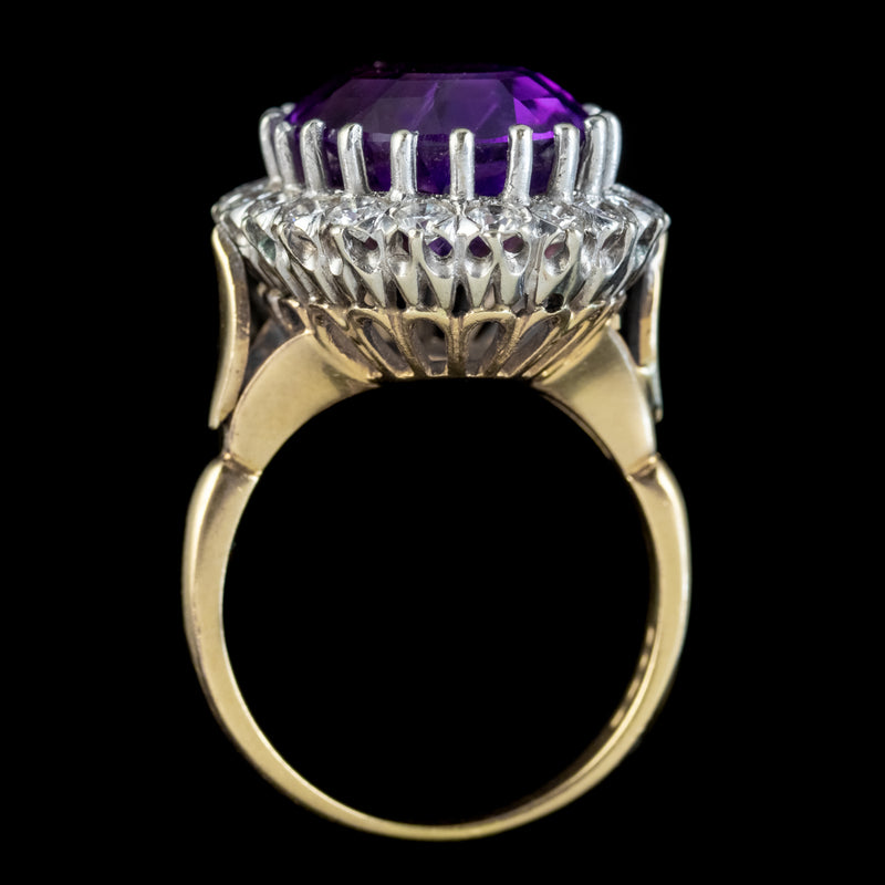 VINTAGE AMETHYST COCKTAIL RING 18CT GOLD 12CT AMETHYST CIRCA 1980