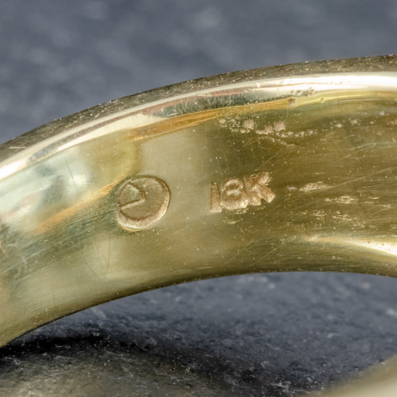 VINTAGE AQUAMARINE DIAMOND COCKTAIL RING 18CT GOLD 28CT EMERALD CUT AQUA HALLMARKS