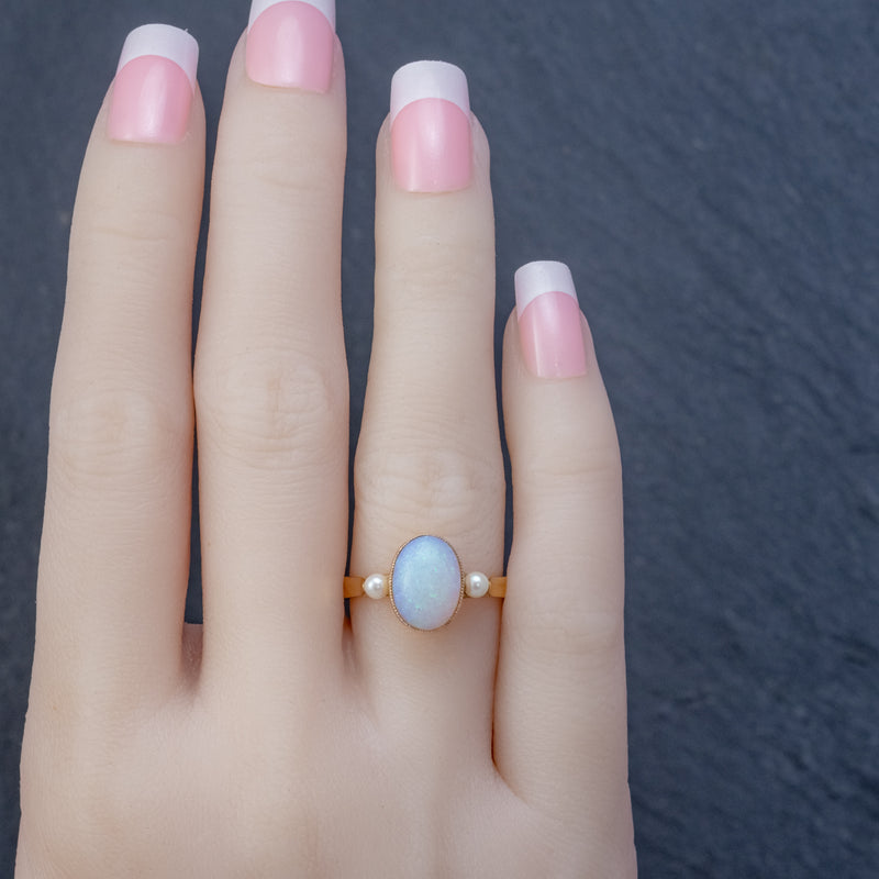 Opal pearl cheap ring