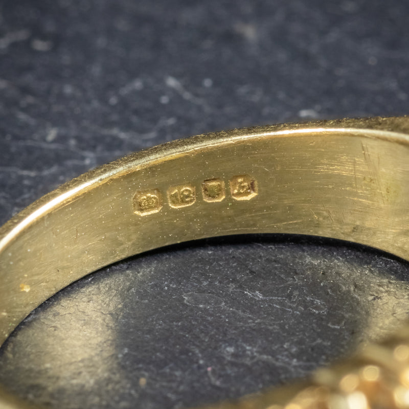 VINTAGE NATURAL OPAL TRILOGY RING 18CT GOLD DATED LONDON 1963 hallmarks