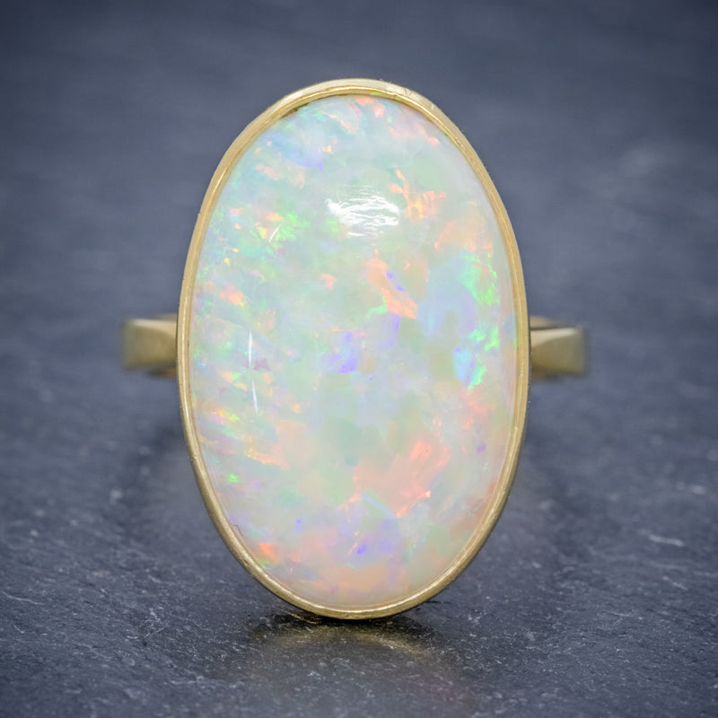 VINTAGE OPAL RING 14ct GOLD NATURAL 14CT OPAL CIRCA 1940 front