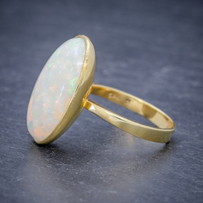 VINTAGE OPAL RING 14ct GOLD NATURAL 14CT OPAL CIRCA 1940 side